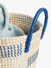 John LewisSeagrass Basket with Handles, Natural / Blue