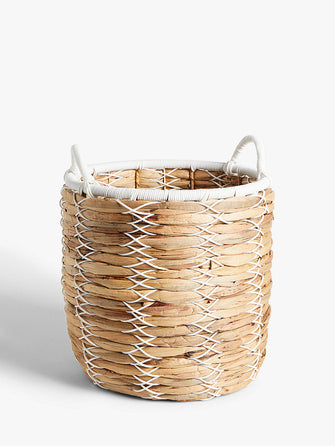 John LewisWater Hyacinth and White Rope Basket