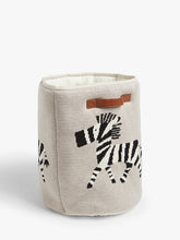 little home at John Lewis Zebra Knitted Storage Basket, Natural