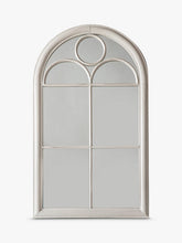 John LewisClassic Arch Window Metal Frame Indoor/Outdoor Wall Mirror, 100 x 61cm, Distressed White