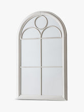 John LewisClassic Arch Window Metal Frame Indoor/Outdoor Wall Mirror, 100 x 61cm, Distressed White