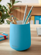 Leitz Cosy Glass Desk Notepad & Pen Pot Set, Blue