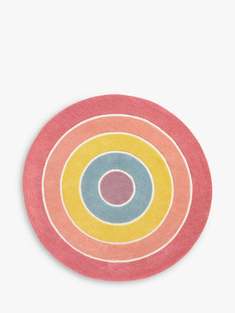 little home at John Lewis Rainbow Rug, Multi, Dia.150cm