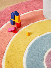 little home at John Lewis Rainbow Rug, Multi, Dia.150cm