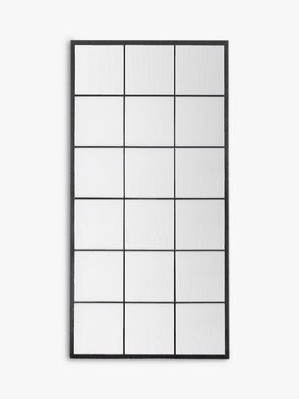 John LewisMetal Frame Rectangular Wall Mirror, 180 x 90cm, Black