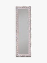 Surat Rectangular Carved Mango Wood Frame Wall Mirror, 177 x 53cm, Grey