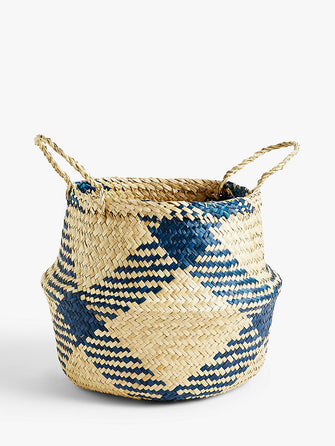 John LewisBlue Pattern Seagrass Basket