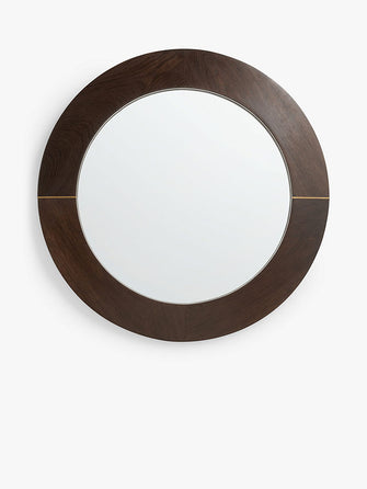 John Lewis+ Swoon Franklin Round Wood Wall Mirror, 75cm, Natural/Gold