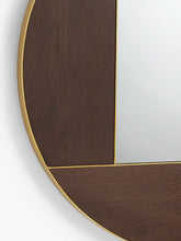 John Lewis + Swoon Mendel Round Frame Wood Inlay Wall Mirror, 75cm, Natural/Gold