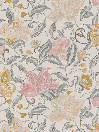 John LewisLydia Floral Vinyl Wallpaper, Turmeric