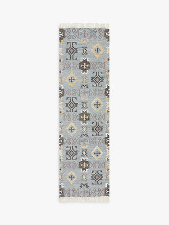 John LewisBolton Aztec Performance Runner, Blue/Grey, L240 x W70 cm