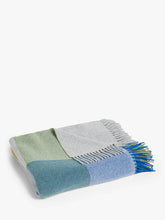 John LewisTonal Wool Check Throw, Blue