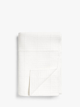 John LewisGrid Quilted Bedspread, White