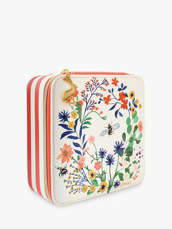 Joules Square Floral Stripe Jewellery Box