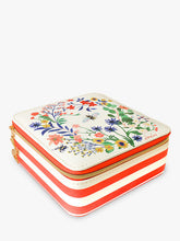 Joules Square Floral Stripe Jewellery Box