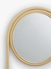 John LewisRattan Round Wall Mirror with Hanging Hooks, 40cm, Natural