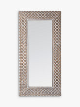 John LewisKanpur Rectangular Wood Frame Wall Mirror, 153 x 76cm, Natural