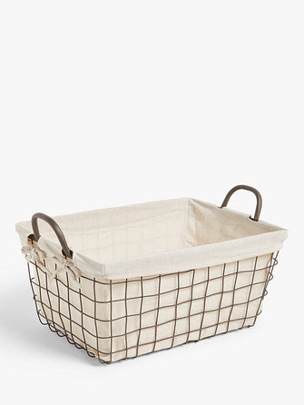 John LewisMetal Grid Basket with Liner, Large