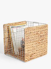 John LewisFolding Water Hyacinth Storage Basket, Square, Natural