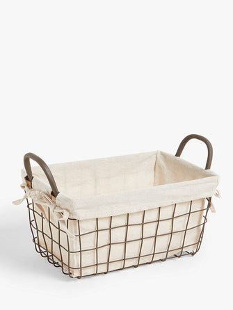 John LewisMetal Grid Basket with Liner, Small