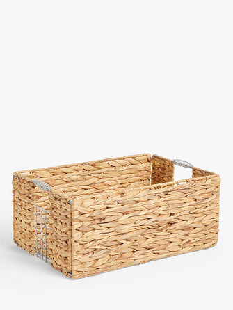 John LewisFolding Water Hyacinth Storage Basket, Rectangular, Natural