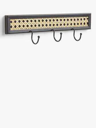 John LewisRattan Panel Key Hook, Black/Natural