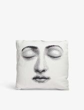 Silenzio linen and cotton-blend cushion