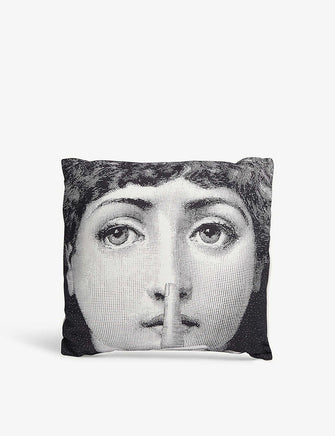 Silenzio linen and cotton-blend cushion