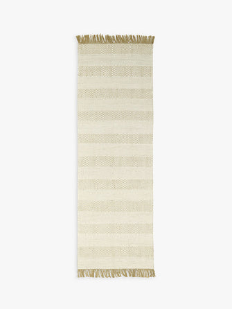 John LewisKenzo Stripe Jute Runner Rug, Neutral, L240 x W80 cm