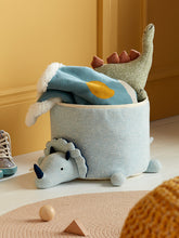 John LewisDesert Dino Knitted Storage Basket, Light Blue