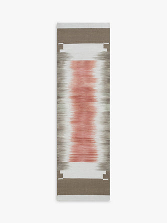 Jaipur Hand Woven Shaded Dhurrie Runner Rug, Pink/Multi, L240 x W70 cm