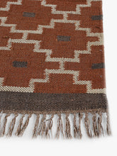 Jaipur Hand Woven Bedouin Dhurrie Runner Rug, Baked Clay, L240 x W70 cm