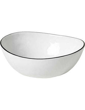 Curved salt porcelain bowl