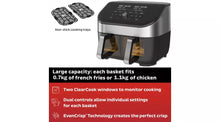 Instant Vortex ClearCook 7.6L Dual Air Fryer Stainless Steel