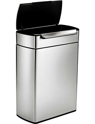 Touch-bar stainless steel recycling bin 48L