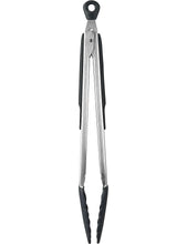 Polished stainless-steel and silicone tongs 30cm