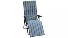 Coastal Stripe Folding Recliner Garden Chair-Blue
