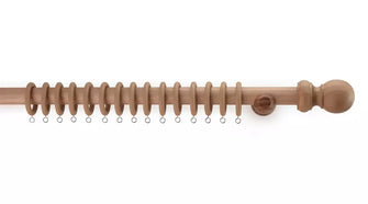 Home 2.4m Wooden Curtain Pole - Natural