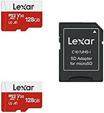 Lexar E-Series 128GB Micro SD Card(2 Pack), MicroSDXC Flash Memory Card with Adapter