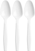 Shefa Pack of 100 Classic Plastic Spoons, Heavy Duty Spoons, Microwave-Safe Tablefork, 5.7" Long for Birthday, Parties, Camping, (100 Spoons Pack)