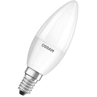 OSRAM 4052899971066 LED CLB 40 Candle 5W 470 Lumens 6500 Kelvin White Light E14 Hear Bulb, White