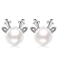 Silver Reindeer Studs, Christmas Pearl Deer Stud Earrings Hypoallergenic Cartilage Xmas Elk Sterling Silver Stud Earrings jewellery for Women Girls │Studs Gifts for Christmas