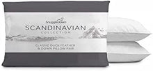 Snuggledown Scandinavian Classis Duck Feather & Down White Pillows 2 Pack Medium Support Designed for Back and Side Sleepers Bed Pillows