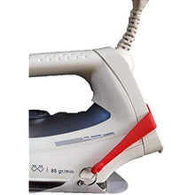 Smart-T-Haus Teflon protective soleplate for iron, non-stick coating, red universal silicone fastening, white, 24 x 17 cm