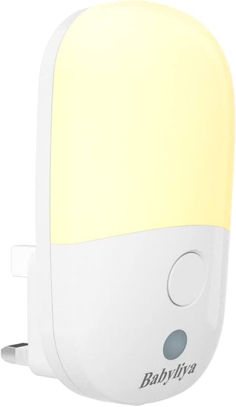 LED Night Light Plug in Walls with Dusk to Dawn Photocell Sensor & Brightness Adjustable 2700K Warm White Lamp, Babyliya Auto Sensor Night Lighting for Kids/Children, Stairs, Hallway, Kitchen, Bedroom