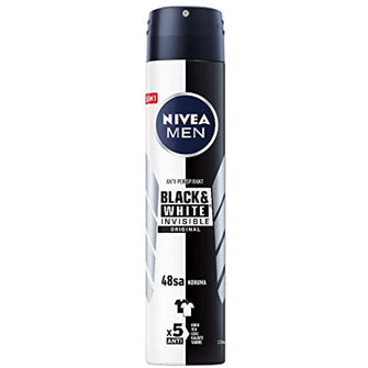 Nivea Men Men Spray Deodorant Black & White Invisible Original 48 Hour Anti-Perspirant Protection 200ml