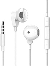 Wired Earphones Stereo Sound in-Ear Earbuds with 3.5mm Headphones Plug Microphone Volume Control for Sports Workout Compatible with iPhone, iPod, iPad, xiao mi, HUAWEI, Cell Phones Tablets Laptops