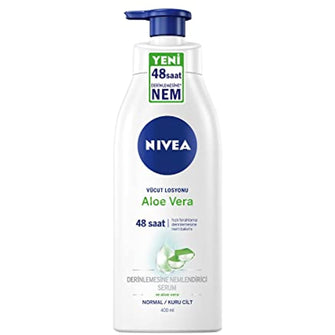 Nivea aloe vera body lotion 400ml, for normal / dry skin, deep moisturizing serum and 48 hours humidification with aloe vera