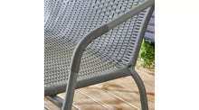 Steel Wicker 2 Seater Garden Bench - Grey