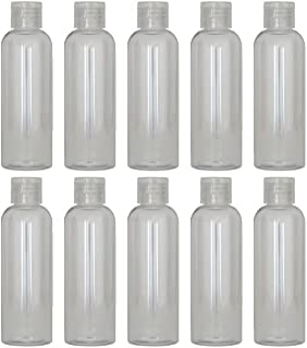 Palm Safe 10 Pack of 100ml Travel Bottles with Flip Caps, Clear